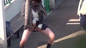 Teen students pee outside