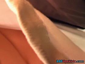 Strap hiding betwixt cute ass cheeks up petticoat