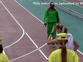 Athletic women in tight sports pants