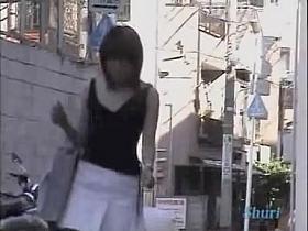 Sweet Japanese babes exposed in public top sharking video