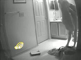 A incredible spy cam voyeur video of a woman naked in the bathroom