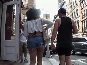 Witnessing a perfect ass in sexy shorts