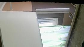 Tattooed girl peeped in the shower