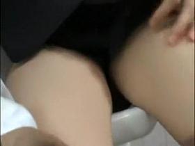 Asian schoolgirls are having fun in man&rsquo;s toilet