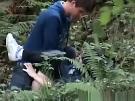 Teen couple caught fucking in public park