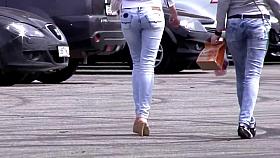 Girls walking down the Street - legs, ass and heels