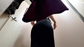 Try On - Different Dresses In A Public Changing Room