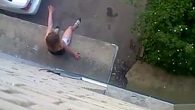 Gorgeous neighbor gets into a thong