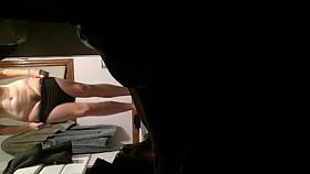 Wife squeezes her sexy body into her swimsuit