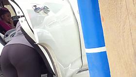 Awesome Mexican milf car wash vpl 1