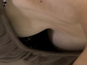 Slender Asian sweetie stars in a hot down blouse video