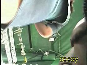 Curvy Latina with no panties on = hot upskirt porn