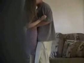 Young teen couple fuck on the hidden sex cam