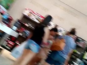 Young ass in green tights is unmissable