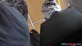 Beauty acquires her legs stretched wide upskirt