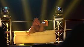 sexy strip show on public stage
