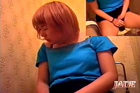 Solo spy cam shooting blonde Asian orgasm on the toilet