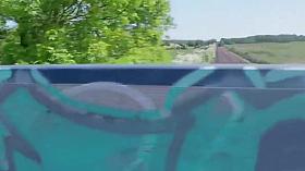 Naughty Mature's Daring Naked Railway Footbridge Walk