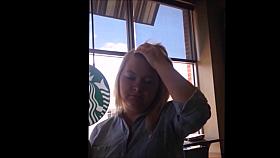 Blonde college girl with great plum fat ass.