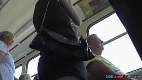 Hot red string panty upskirt movie scene