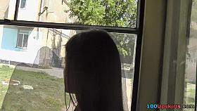 Peeking up frilly mini petticoat