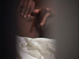 Ebony fingering voyeur