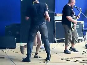 Drunk rock groupies got on the stage