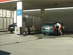 cute girl peeing outdoor