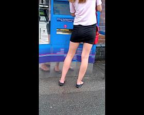 Candid teen miniskirt