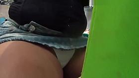 Hot Latinas up skirt