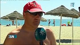Real nudists giving the TV interviews