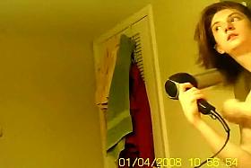 Girl movies himself nude inside the toilet