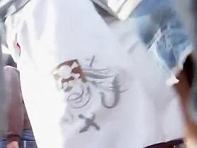 Charming upskirt view under her skirt