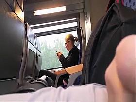 Dude masturbates in train