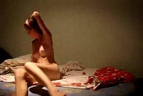 Slim long-hair brunette fucked