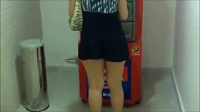 Sexy girl in the ATM