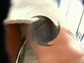 Tiny thong and fresh butts up skirts at the market