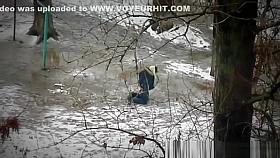 Woman with a bare ass