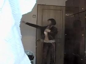 Hidden camera catches a naked girl