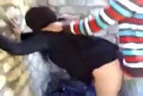 Bent over homemade sex outdoors