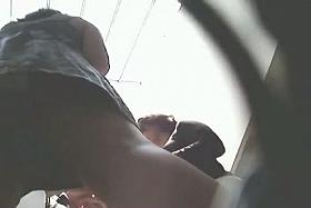 Cute white panties in up skirt shopping mall video