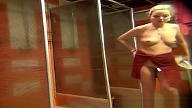 Nude soaping amateurs spied in a public shower