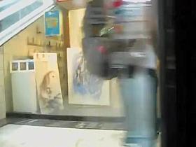 Candid babe in sports uniform on the spy cam of hunter