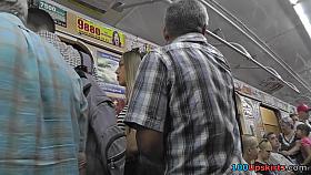 G-string panty of a hot lady seen in free upskirt video