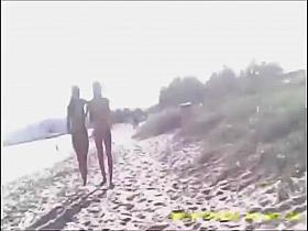 Two impeccable brunettes flaunting their superb booties