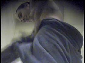 Amateur chick lifts her leg up and shows the sexy nude slits