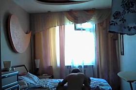 Sexy couple likes licking the bed room