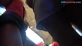 Recording dark panty upskirt from underneath