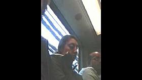 Girl Looks at My Buldge On Bus