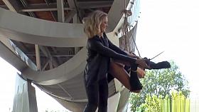 Brunette slut disgraced in a boat